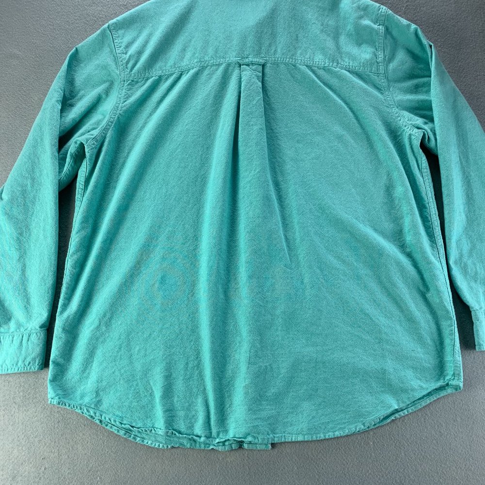 **SOLD**Chaps Mens Shirt Extra Large Teal Oxford Button Down 100% Cotton Pocket - Picture 6 of 11
